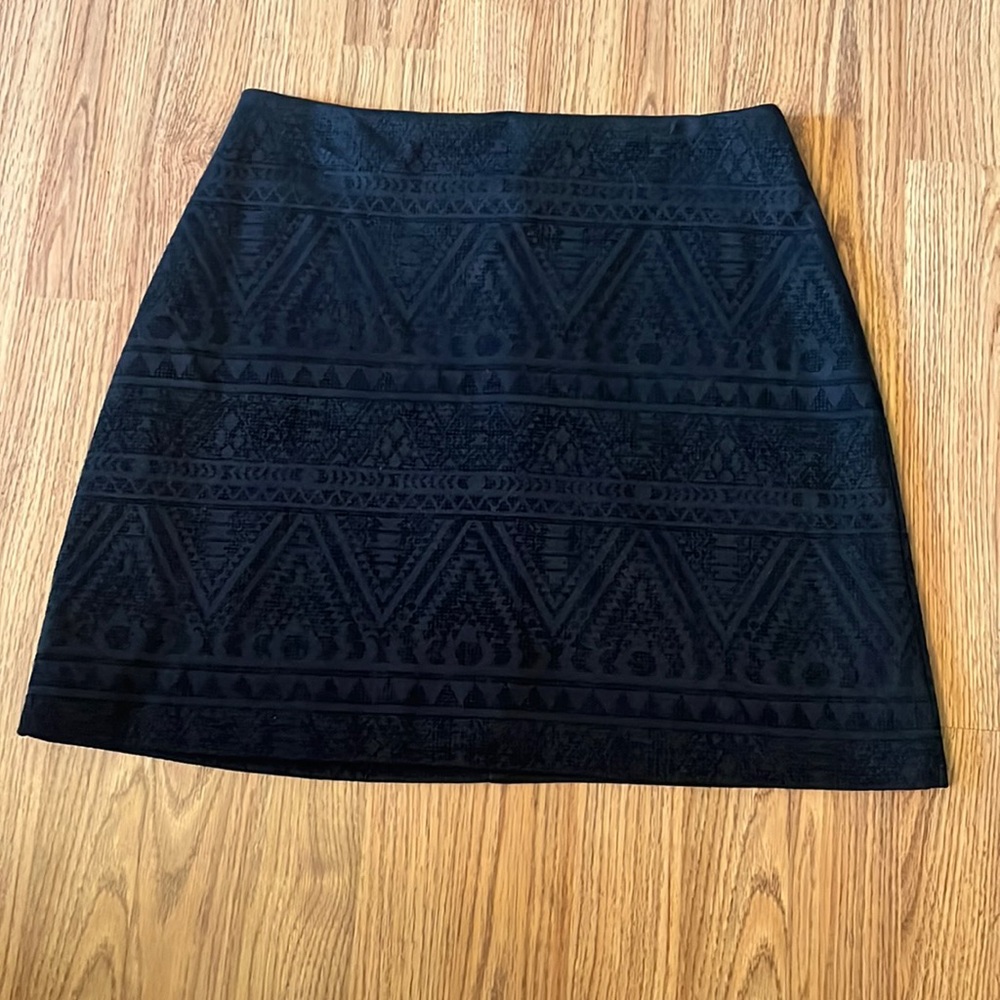 black on black aztec print skirt from Francesca's